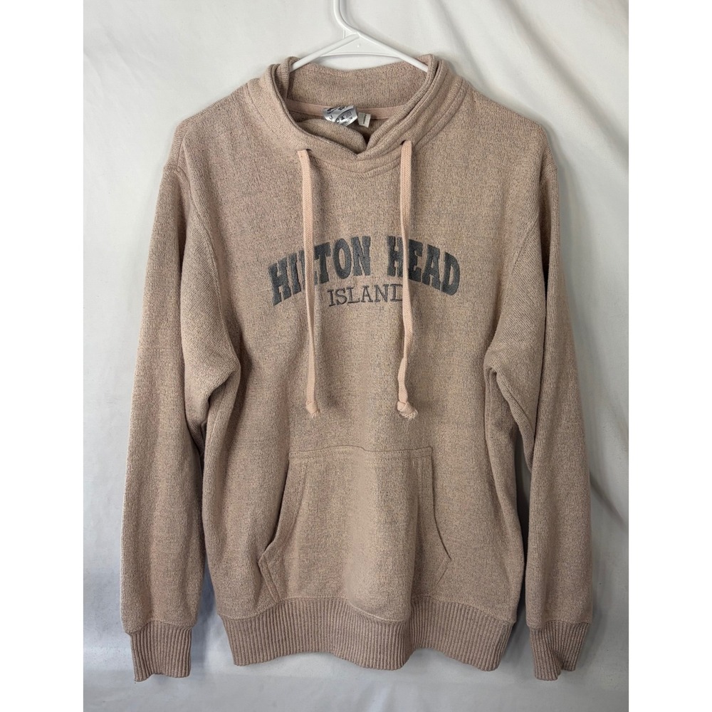 ESY Surf Co Hilton Head Island Hoodie Womens Medium Light Pink Knit Pullover - Picture 10 of 12